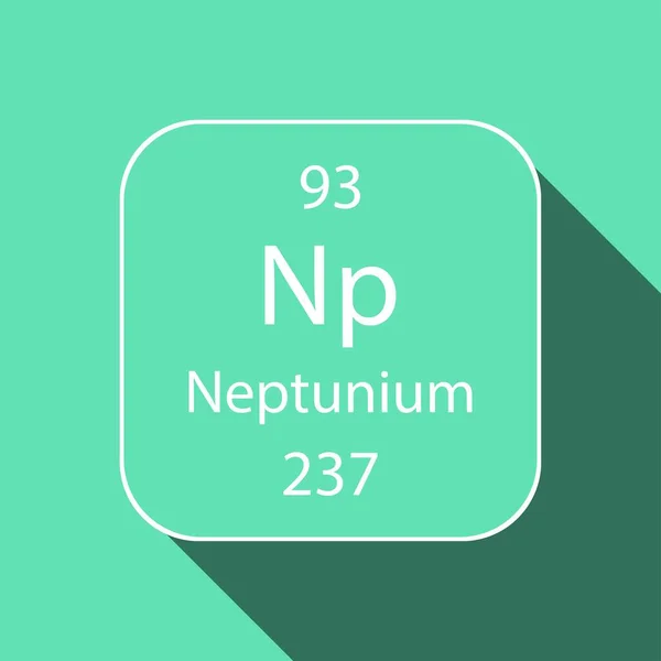 Symbole Neptunium Avec Une Longue Conception Ombre Élément Chimique Tableau — Image vectorielle
