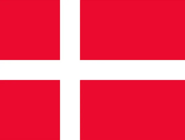 Danmark Flagga Officiella Färger Och Proportioner Vektorillustration — Stock vektor