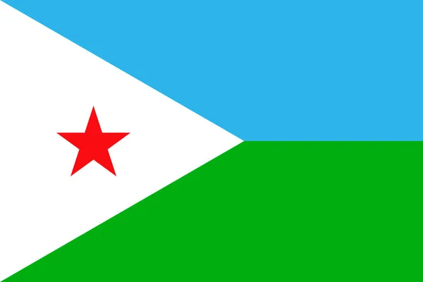 Džibutská Vlajka Oficiální Barvy Proporce Vektorová Ilustrace — Stockový vektor