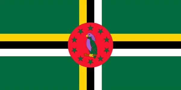 Dominica Flag Official Colors Proportion Vector Illustration — 스톡 벡터