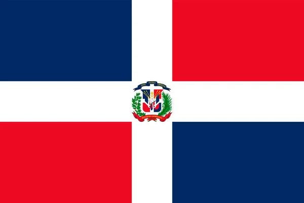 Dominikai Köztársaság Zászló Hivatalos Színek Arányok Vektorillusztráció — Stock Vector