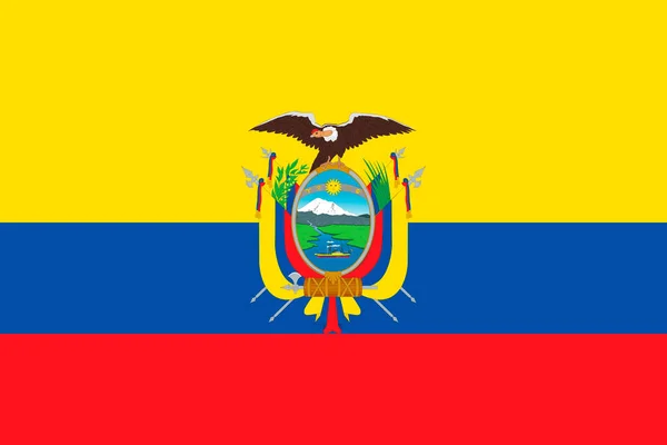 Bandera Ecuador Colores Oficiales Proporción Ilustración Vectorial — Archivo Imágenes Vectoriales
