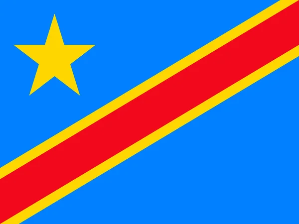 Democratic Republic Congo Flag Official Colors Proportion Vector Illustration — Stock Vector