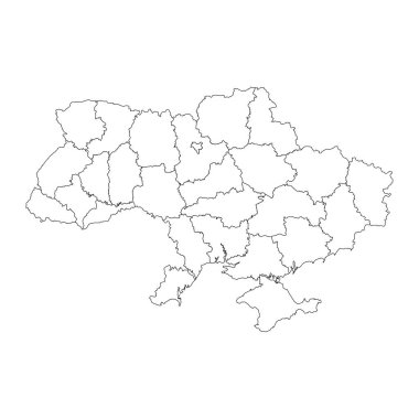 Taşralı Ukrayna haritası. Vektör illüstrasyonu.