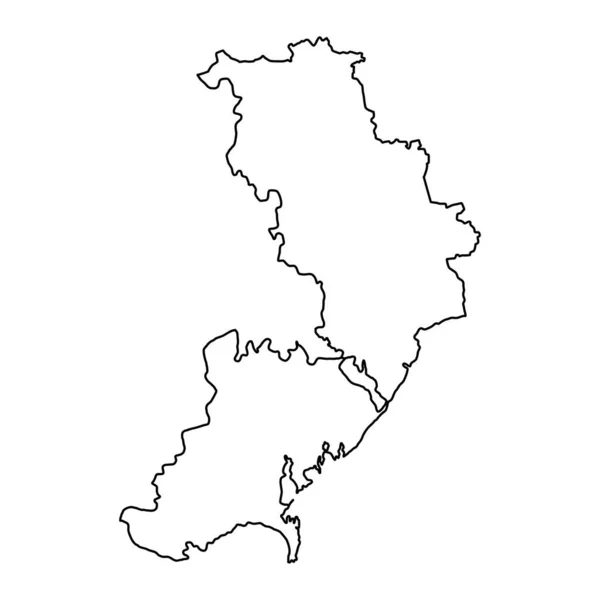 ウクライナの州オデッサ州の爆風地図 ベクターイラスト — ストックベクタ
