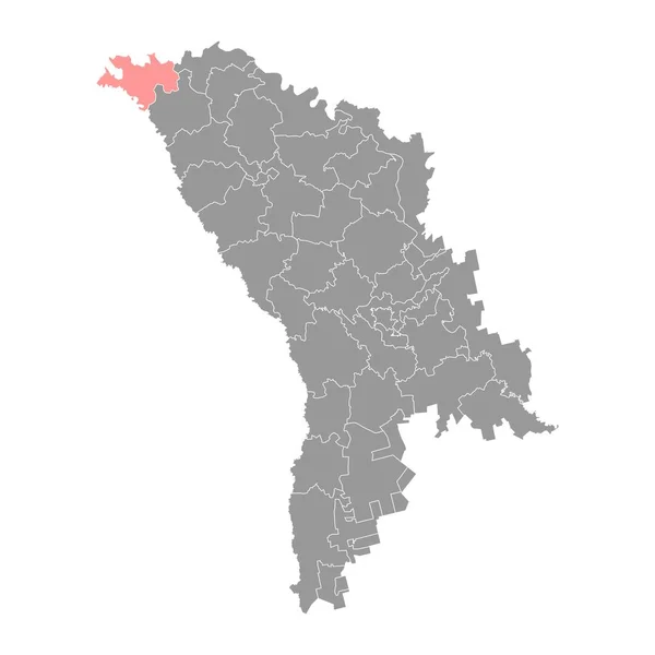 Mapa Distrito Briceni Província Moldávia Ilustração Vetorial —  Vetores de Stock