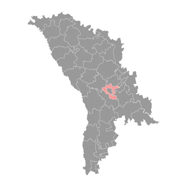 Chisinau Municipio Mapa Provincia Moldavia Ilustración Vectorial — Vector de stock