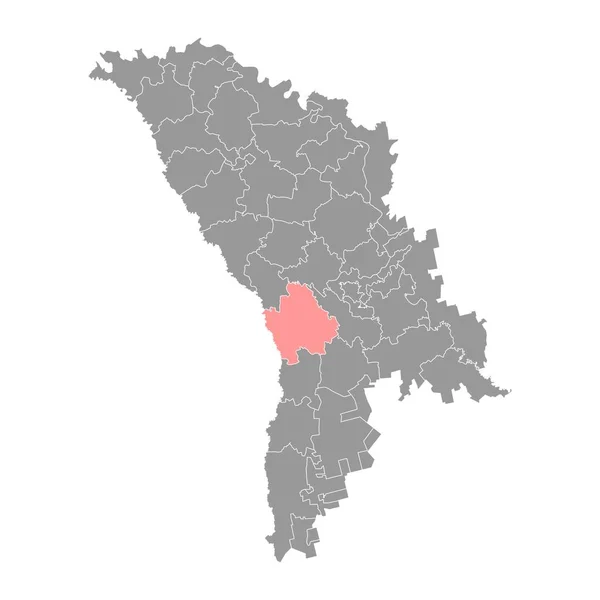 Mapa Del Distrito Hincesti Provincia Moldova Ilustración Vectorial — Vector de stock