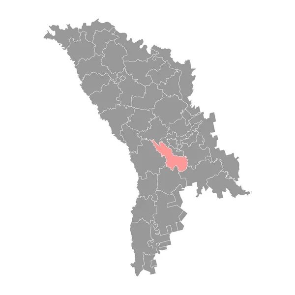 Mapa Del Distrito Ialoveni Provincia Moldova Ilustración Vectorial — Vector de stock