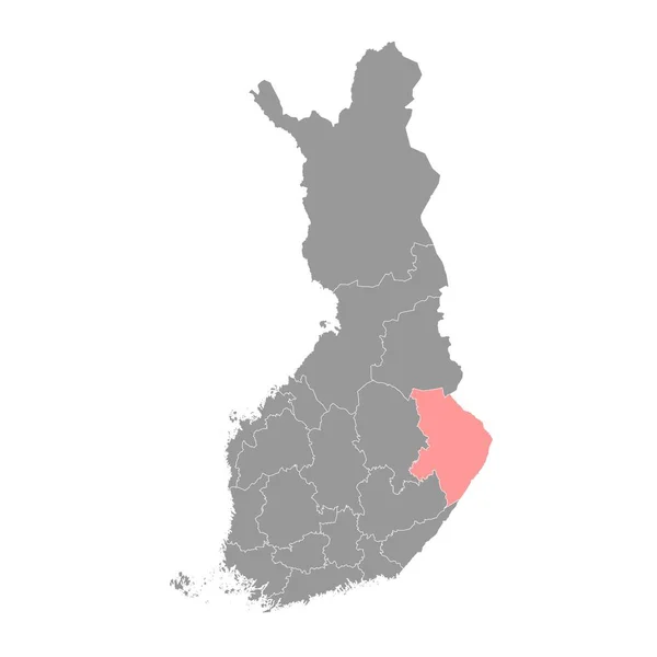 Χάρτης Βόρειας Καρελίας Περιοχή Της Φινλανδίας Εικονογράφηση Διανύσματος — Διανυσματικό Αρχείο
