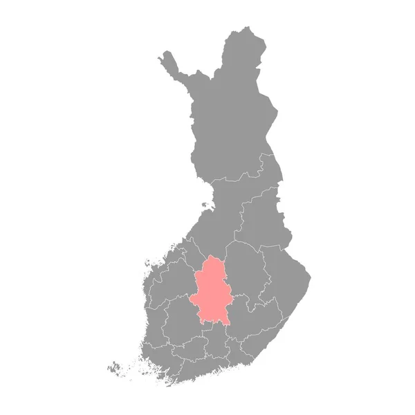 Χάρτης Της Κεντρικής Φινλανδίας Περιοχή Της Φινλανδίας Εικονογράφηση Διανύσματος — Διανυσματικό Αρχείο