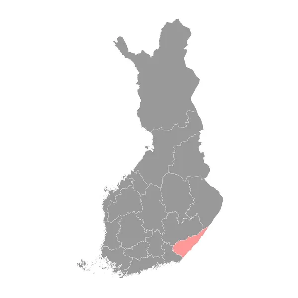 Χάρτης Νότιας Καρελίας Περιοχή Της Φινλανδίας Εικονογράφηση Διανύσματος — Διανυσματικό Αρχείο
