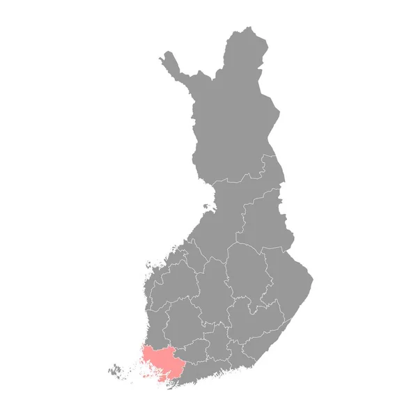 Güneybatı Finlandiya Haritası Finlandiya Bölgesi Vektör Illüstrasyonu — Stok Vektör