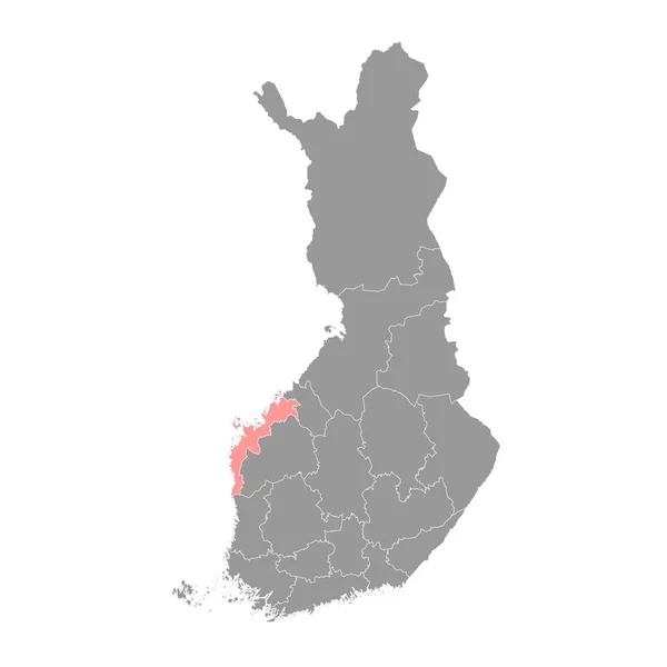 Ostrobothnia Map Περιφέρεια Φινλανδίας Εικονογράφηση Διανύσματος — Διανυσματικό Αρχείο