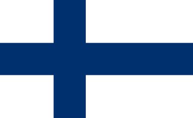 Finland flag, official colors and proportion. Vector illustration.