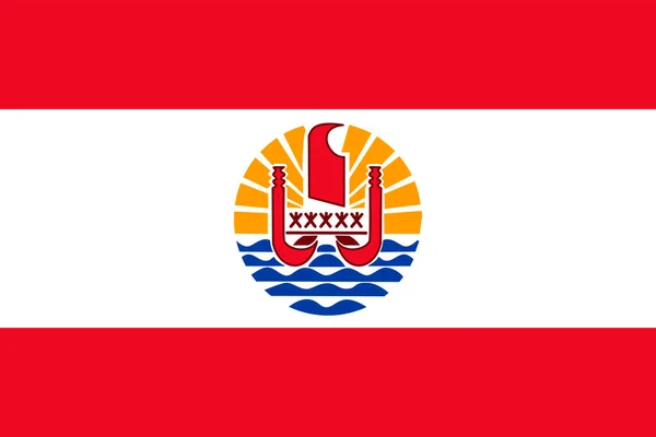 French Polynesia Flag Official Colors Proportion Vector Illustration — Vector de stock