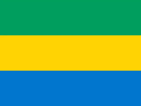 Drapeau Gabonais Couleurs Officielles Proportions Illustration Vectorielle — Image vectorielle