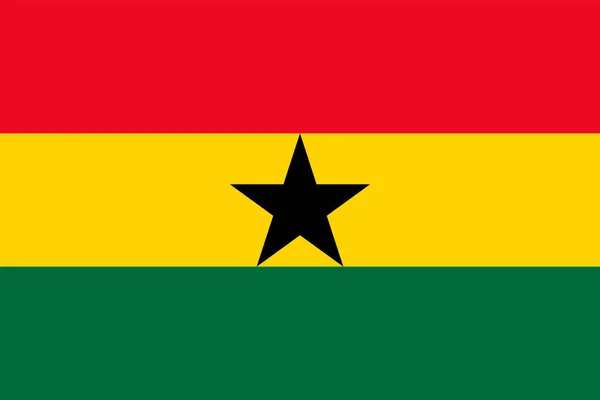 Ghana Flag Official Colors Proportion Vector Illustration — 스톡 벡터
