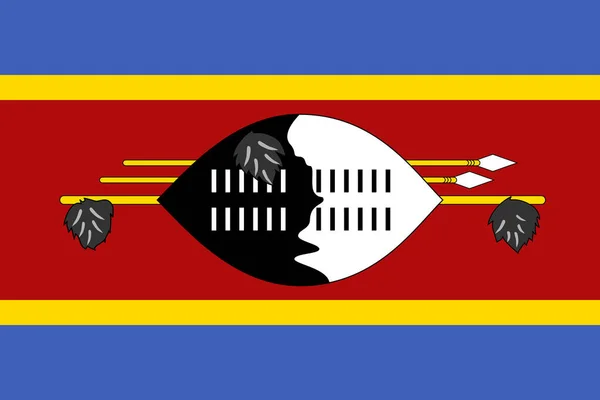 Eswatini Flagga Officiella Färger Och Proportioner Vektorillustration — Stock vektor