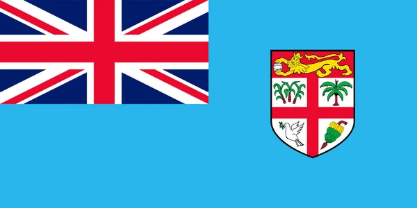 Fiji Flag Official Colors Proportion Vector Illustration —  Vetores de Stock