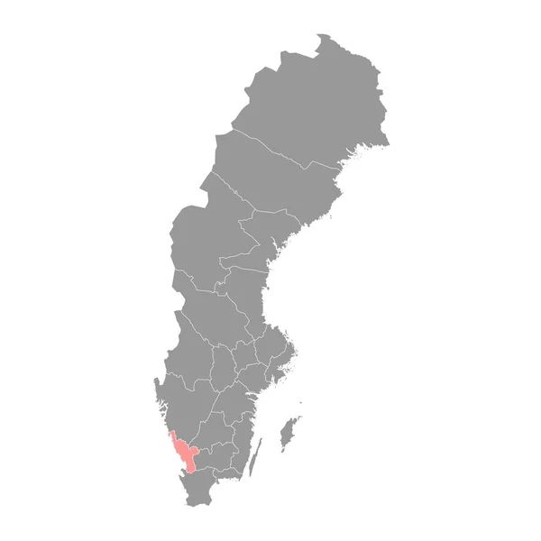Mapa Condado Halland Província Suécia Ilustração Vetorial —  Vetores de Stock