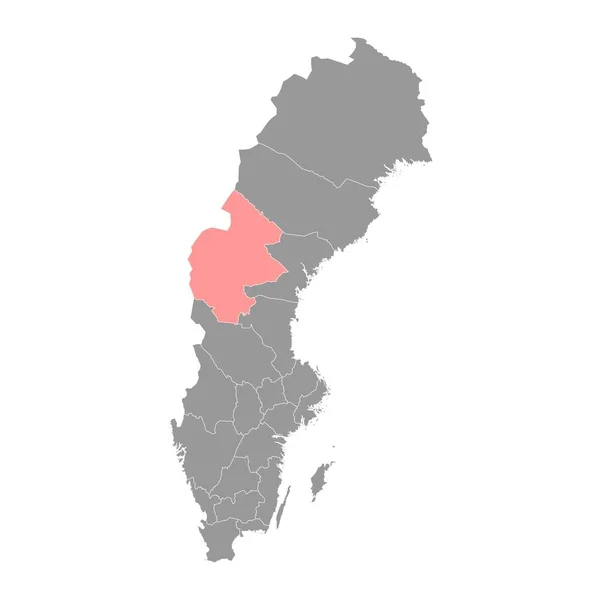 Χάρτης Κομητείας Jamtland Επαρχία Της Σουηδίας Εικονογράφηση Διανύσματος — Διανυσματικό Αρχείο