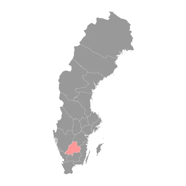 Jonkoping County Map Provincie Švédsko Vektorová Ilustrace — Stockový vektor