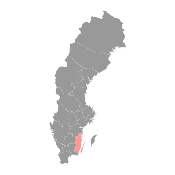 Χάρτης Της Κομητείας Κάλμαρ Επαρχία Της Σουηδίας Εικονογράφηση Διανύσματος — Διανυσματικό Αρχείο