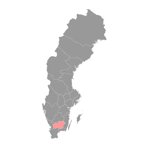 Χάρτης Της Κομητείας Kronoberg Επαρχία Της Σουηδίας Εικονογράφηση Διανύσματος — Διανυσματικό Αρχείο