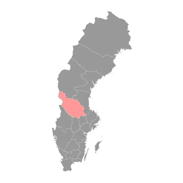Χάρτης Της Επαρχίας Νταλάρνα Επαρχία Της Σουηδίας Εικονογράφηση Διανύσματος — Διανυσματικό Αρχείο