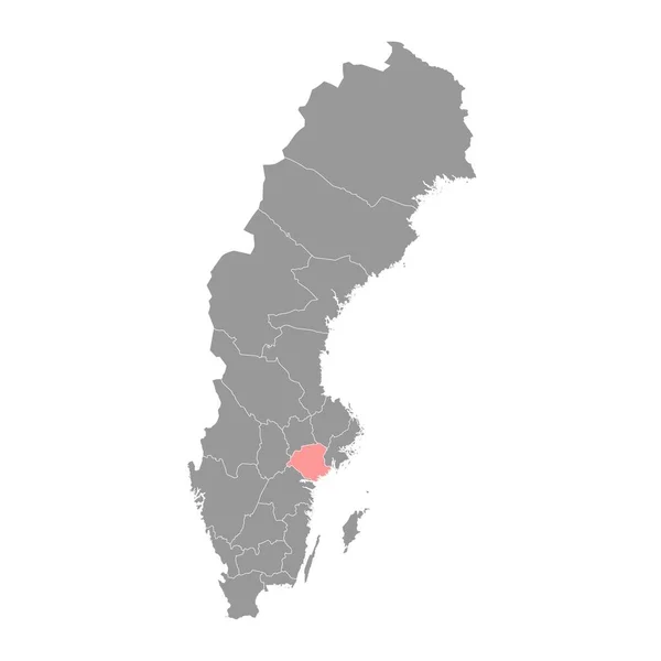 Χάρτης Κομητείας Sodermanland Επαρχία Της Σουηδίας Εικονογράφηση Διανύσματος — Διανυσματικό Αρχείο