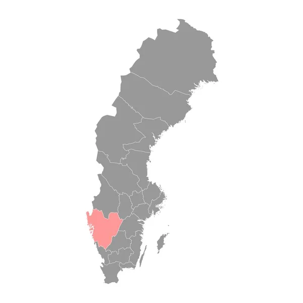 Mapa Hrabství Vastra Gotaland Provincie Švédsko Vektorová Ilustrace — Stockový vektor