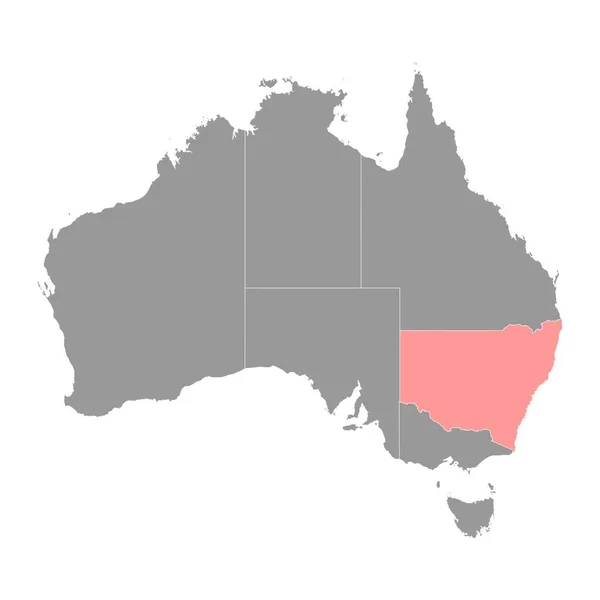 Mappa Del Nuovo Galles Del Sud Stato Dell Australia Illustrazione — Vettoriale Stock