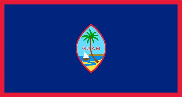 Bandeira Guam Cores Oficiais Proporção Ilustração Vetorial — Vetor de Stock