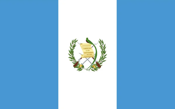 Флаг Гватемалы Официальные Цвета Пропорции Векторная Иллюстрация — стоковый вектор
