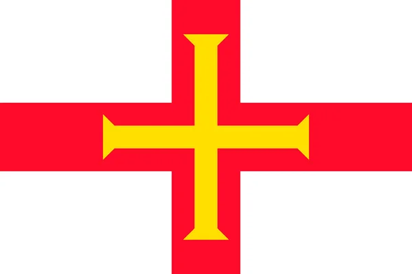 Guernsey Flag Official Colors Proportion Vector Illustration — Stok Vektör