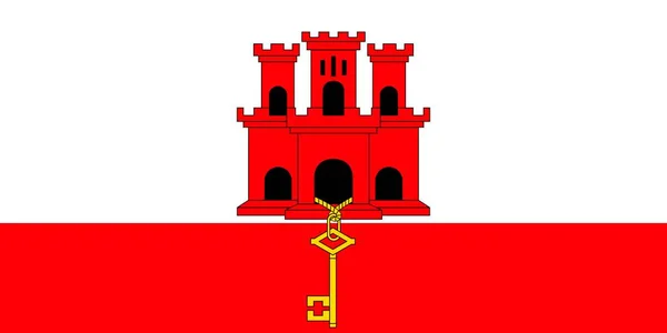 Gibraltar Vlag Officiële Kleuren Proportie Vectorillustratie — Stockvector