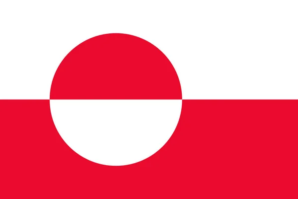 Greenland Flag Official Colors Proportion Vector Illustration —  Vetores de Stock