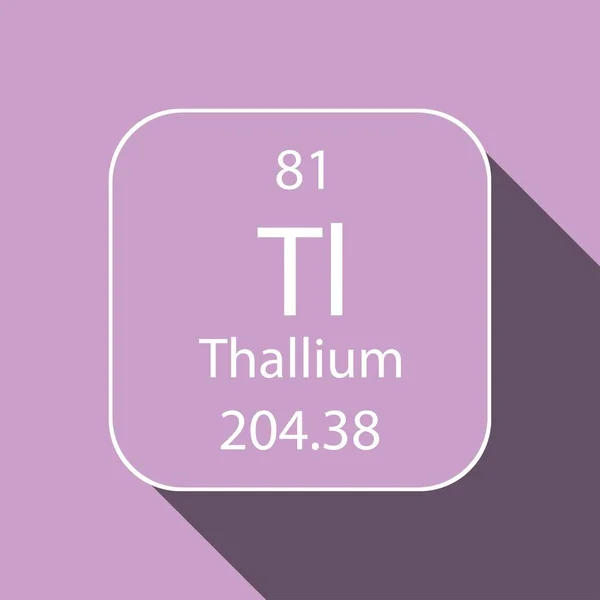 Thallium Symbol Long Shadow Design Chemical Element Periodic Table Vector — Stock Vector