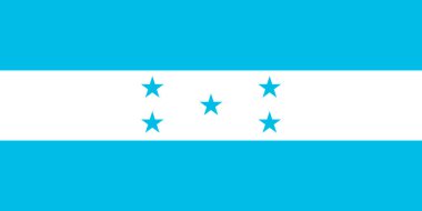 Honduras flag, official colors and proportion. Vector illustration.