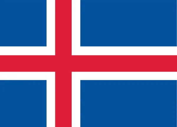 Bandeira Islândia Cores Oficiais Proporção Ilustração Vetorial —  Vetores de Stock