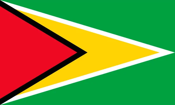 Guyana Flagga Officiella Färger Och Proportioner Vektorillustration — Stock vektor