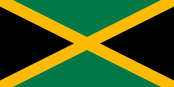 Bandeira Jamaica Cores Oficiais Proporção Ilustração Vetorial — Vetor de Stock