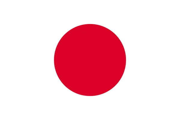 Bandera Japón Colores Oficiales Proporción Ilustración Vectorial — Vector de stock