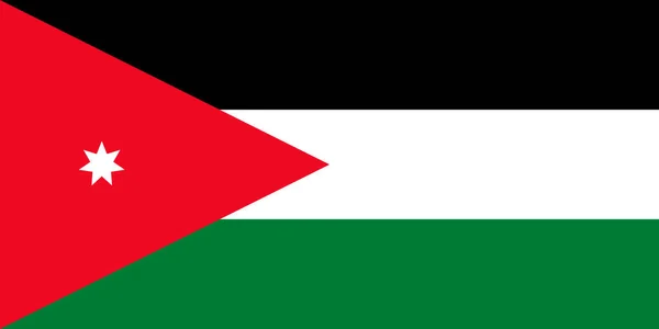 Jordan Flag Official Colors Proportion Vector Illustration — Stockvector