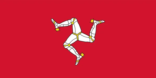 Isle Mann Flag Official Colors Proportion Vector Illustration — Stok Vektör