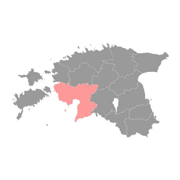 パルヌ郡の地図 エストニアの国家行政区画 ベクターイラスト — ストックベクタ