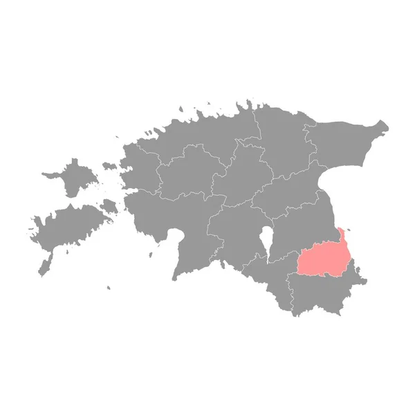 Polva County Map 에스토니아의 구역이다 일러스트 — 스톡 벡터