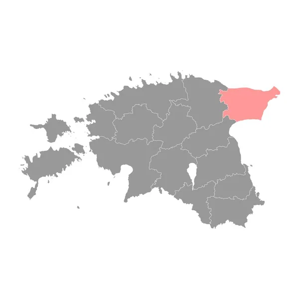Ida Viru County Map Bestuurlijke Onderverdeling Van Estland Vectorillustratie — Stockvector