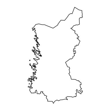 Satakunta haritası, Finlandiya bölgesi. Vektör illüstrasyonu.